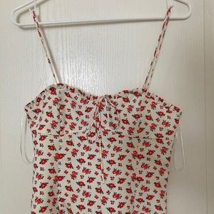 Zara linen blend floral top S